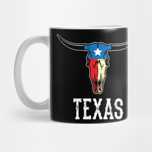 Texas Bull Longhorn Skull Texan Flag Mug